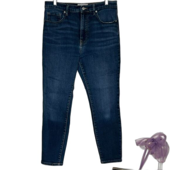 EVERLANE "THE HIGH RISE SKINNY JEAN" DARK WASH SIZE 31 ANKLE - Picture 3 of 11